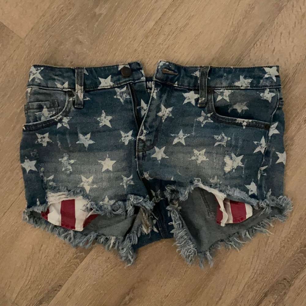 High waisted American flag shorts